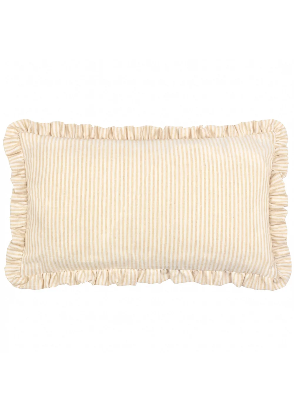 Furn Les Fleurs Embroidered Ruffle Yellow Cushion (30 x 50 x 8 cm) - One Size Image 3