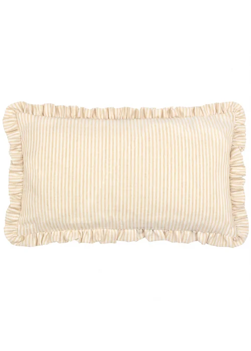 Furn Les Fleurs Embroidered Ruffle Yellow Cushion (30 x 50 x 8 cm) - One Size Image 3