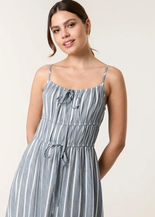 Blue Vanilla Blue Tie Front Midi Dress - L Image 2