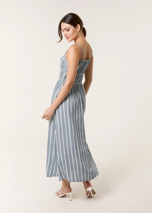 Blue Vanilla Blue Tie Front Midi Dress - L Image 4