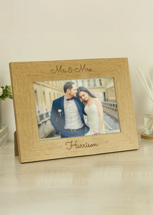 Personalised Memento Company Brown 6x4 Wooden Photo Frame - One Size Image 3