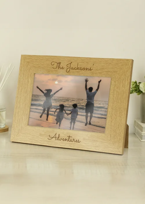 Personalised Memento Company Brown 6x4 Wooden Photo Frame - One Size Image 5