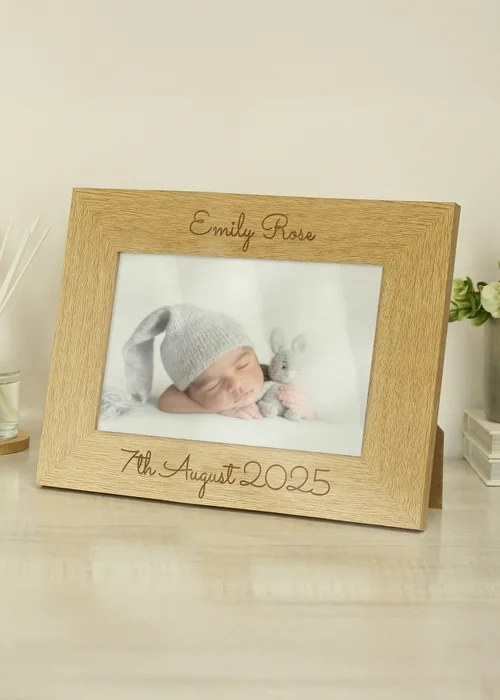 Personalised Memento Company Brown 6x4 Wooden Photo Frame - One Size Image 2
