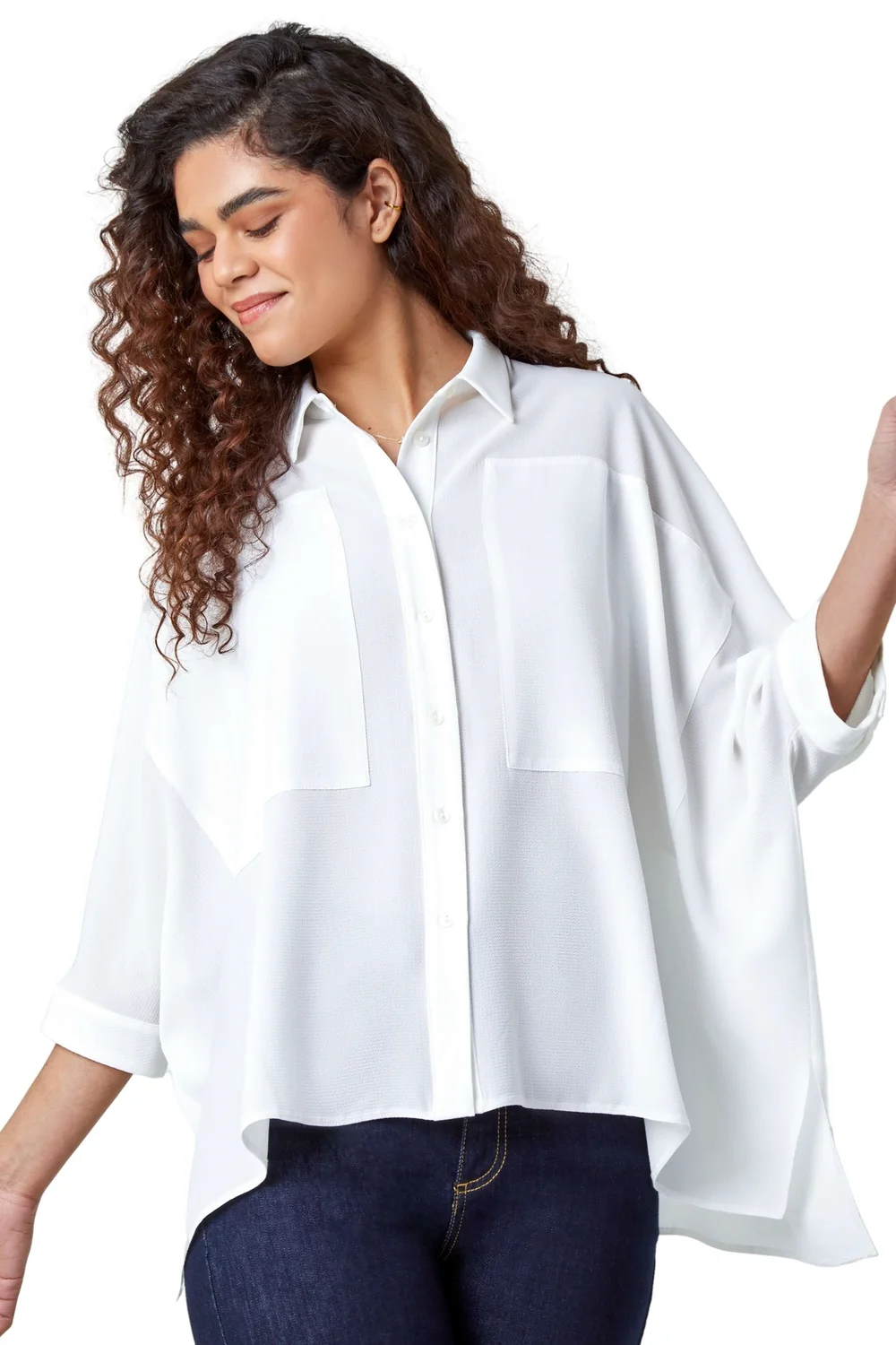 Roman Ivory Relaxed Smart Stretch Shirt - 20 Image 1