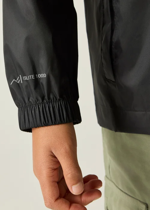 Regatta Black Kids Pack-It III Waterproof Breathable Isolite Jacket (3-16 Years) - 3-4 Yrs Image 6