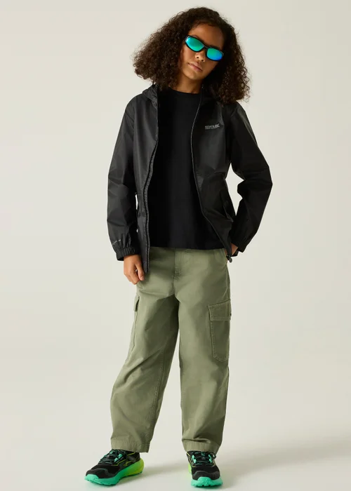 Regatta Black Kids Pack-It III Waterproof Breathable Isolite Jacket (3-16 Years) - 3-4 Yrs Image 3