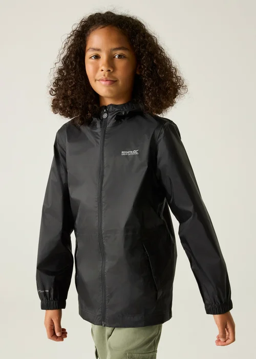 Regatta Black Kids Pack-It III Waterproof Breathable Isolite Jacket (3-16 Years) - 3-4 Yrs Image 1