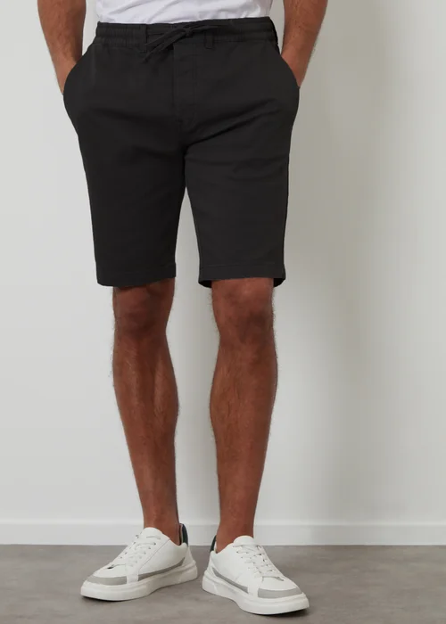 Threadbare Black Elasticated Waist Stretch Chino Shorts - 34/L32 Image 1
