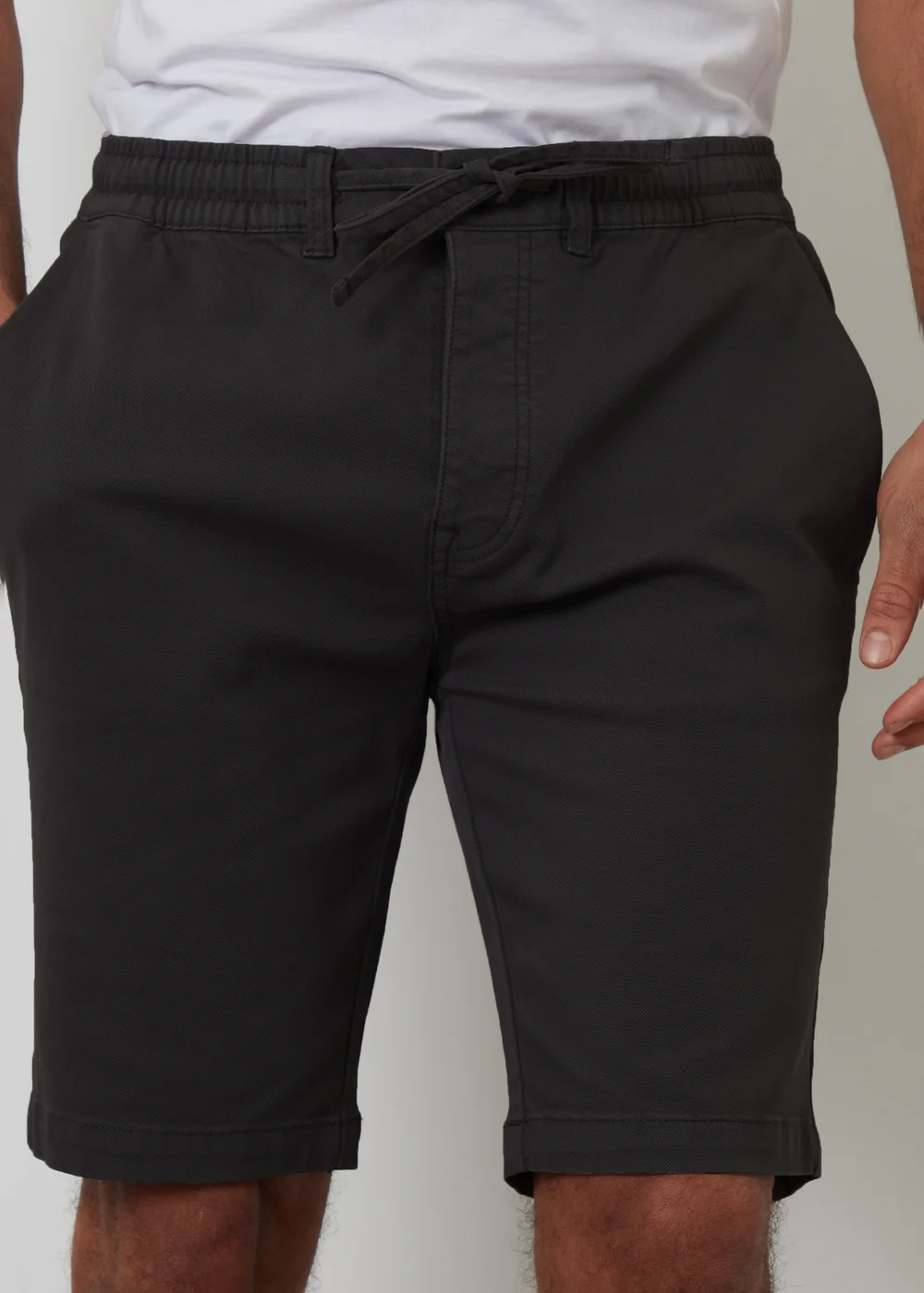 Threadbare Black Elasticated Waist Stretch Chino Shorts - 34/L32 Image 3
