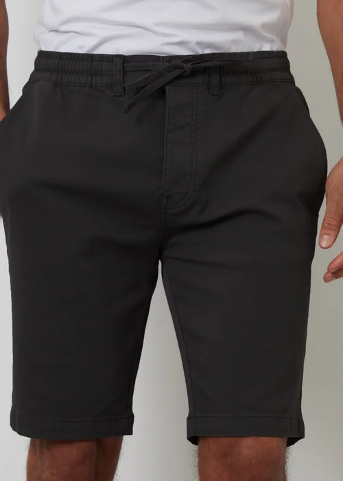 Threadbare Black Elasticated Waist Stretch Chino Shorts - 34/L32 Image 3
