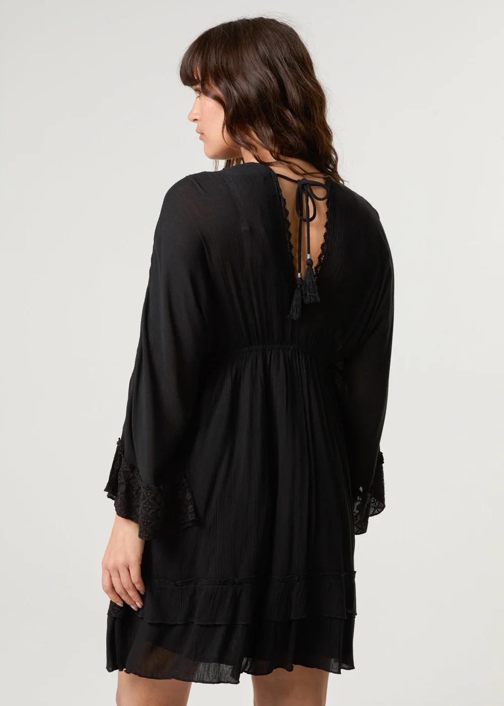 Blue Vanilla Black Embellished Kimono Sleeve Mini Dress - M | Matalan Blue Vanilla Black Embellished Kimono Sleeve Mini Dress - M | Matalan