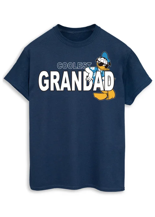 Disney Donald Duck Coolest Grandad Navy T Shirt - S Image 1