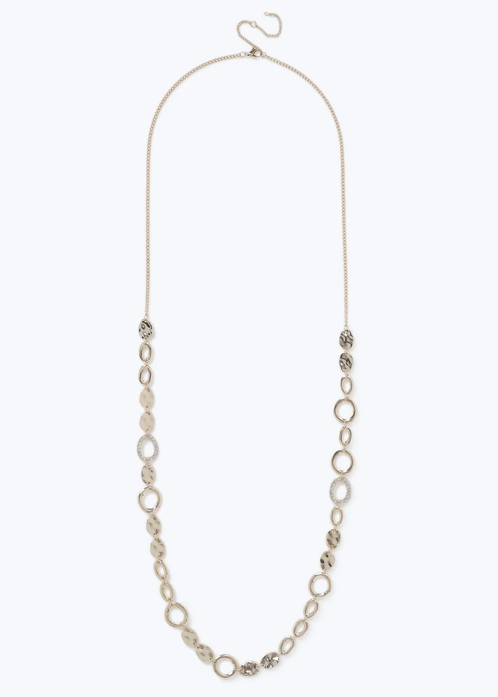 Muse Gold Textured Circle Long Rope Necklace - One Size Image 1