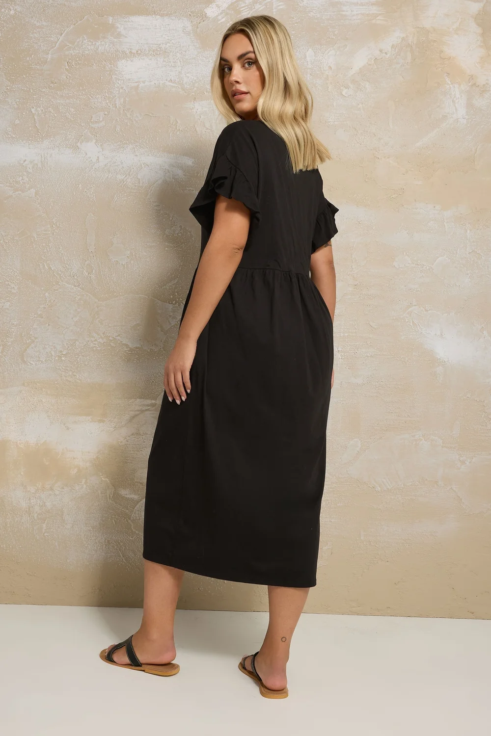 Yours Curve Black Peplum Midaxi Dress - 18 | Matalan Yours Curve Black Peplum Midaxi Dress - 18 | Matalan