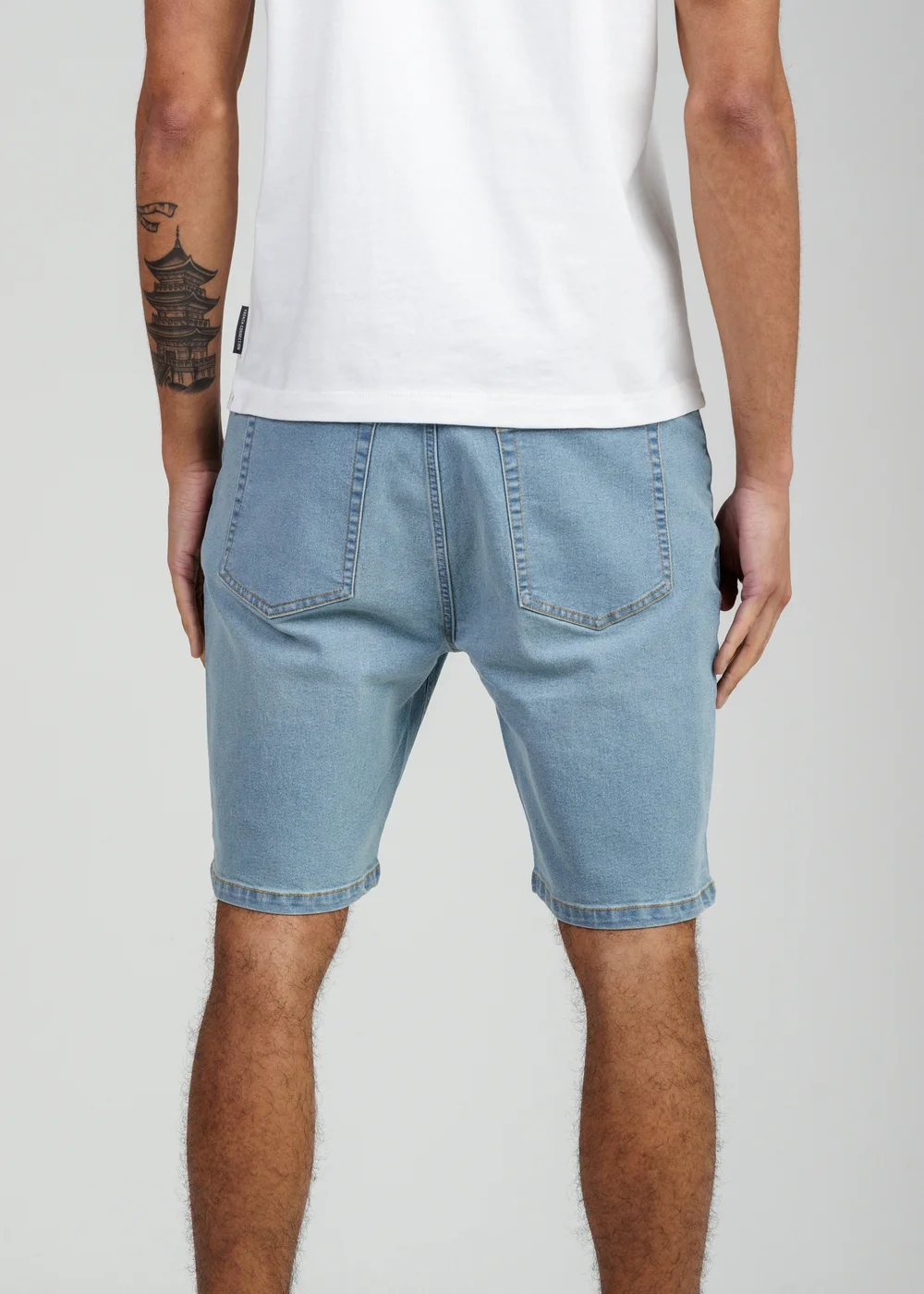 Tokyo Laundry Light Blue Cotton Blend Regular-Fit Denim Shorts - XL Image 2