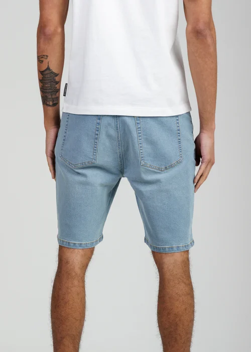 Tokyo Laundry Light Blue Cotton Blend Regular-Fit Denim Shorts - XL Image 2