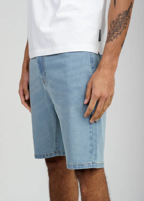 Tokyo Laundry Light Blue Cotton Blend Regular-Fit Denim Shorts - XL Image 3