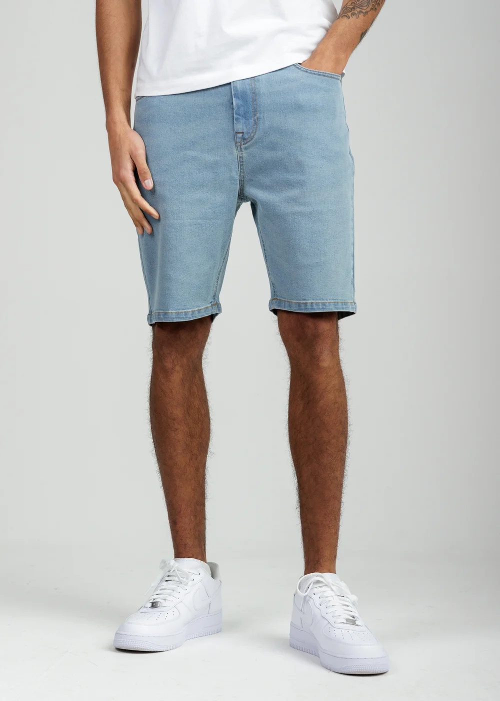 Tokyo Laundry Light Blue Cotton Blend Regular-Fit Denim Shorts - XL Image 1