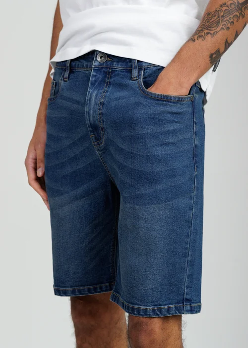 Tokyo Laundry Indigo Cotton Blend Regular-Fit Denim Shorts - S Image 3