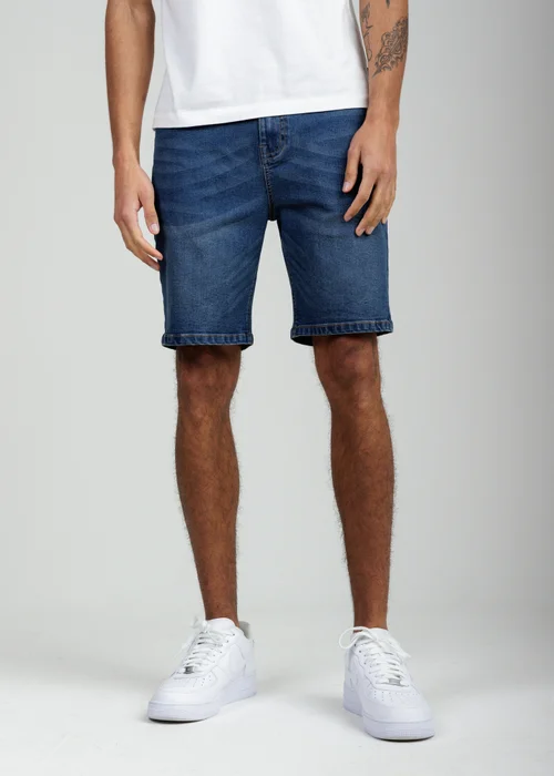 Tokyo Laundry Indigo Cotton Blend Regular-Fit Denim Shorts - S Image 1