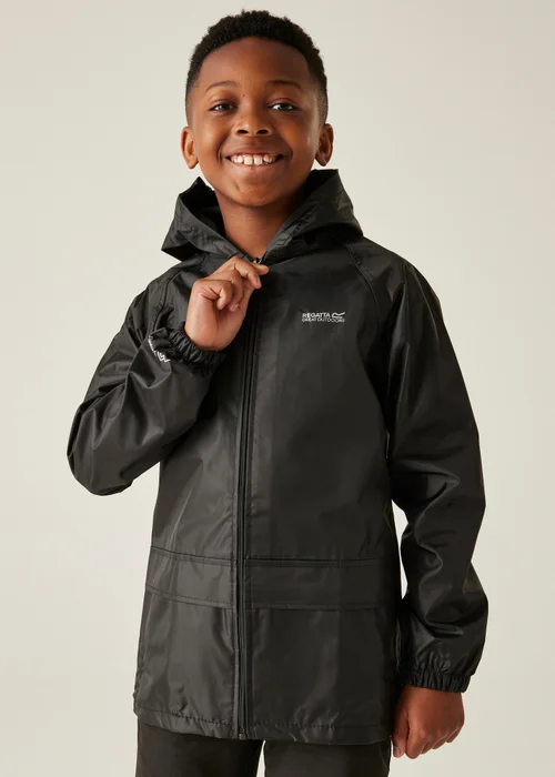 Regatta Black Kids Stormbreak Waterproof Hydrofort Jacket (3-16 Years) - Age 14 Years Image 1