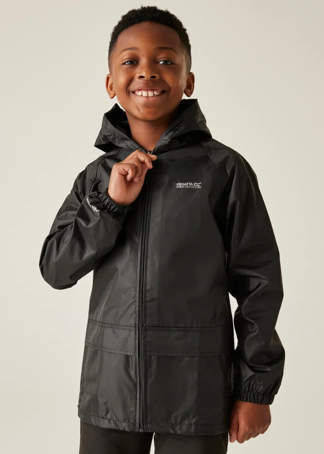 Regatta Black Kids Stormbreak Waterproof Hydrofort Jacket (3-16 Years)