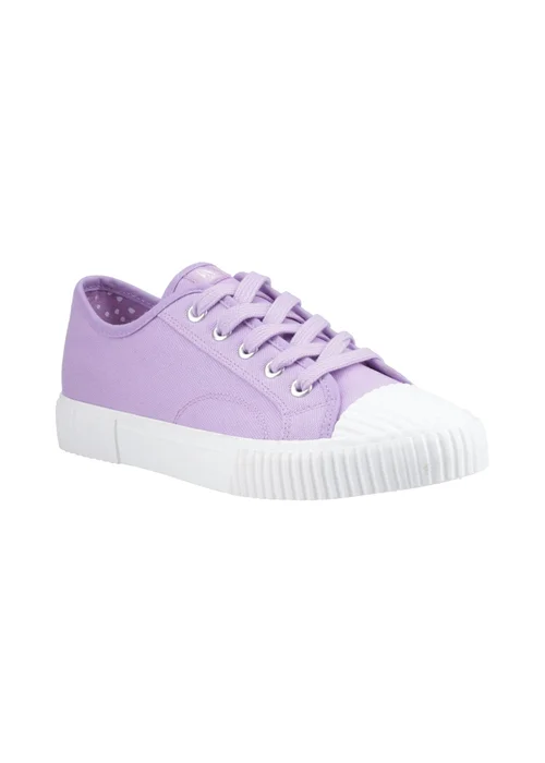 Hush Puppies Lilac Freya Canvas Trainer - 4 Image 2