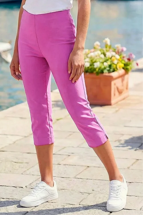 Roman Violet Cropped Stretch Trousers - 10 Image 3