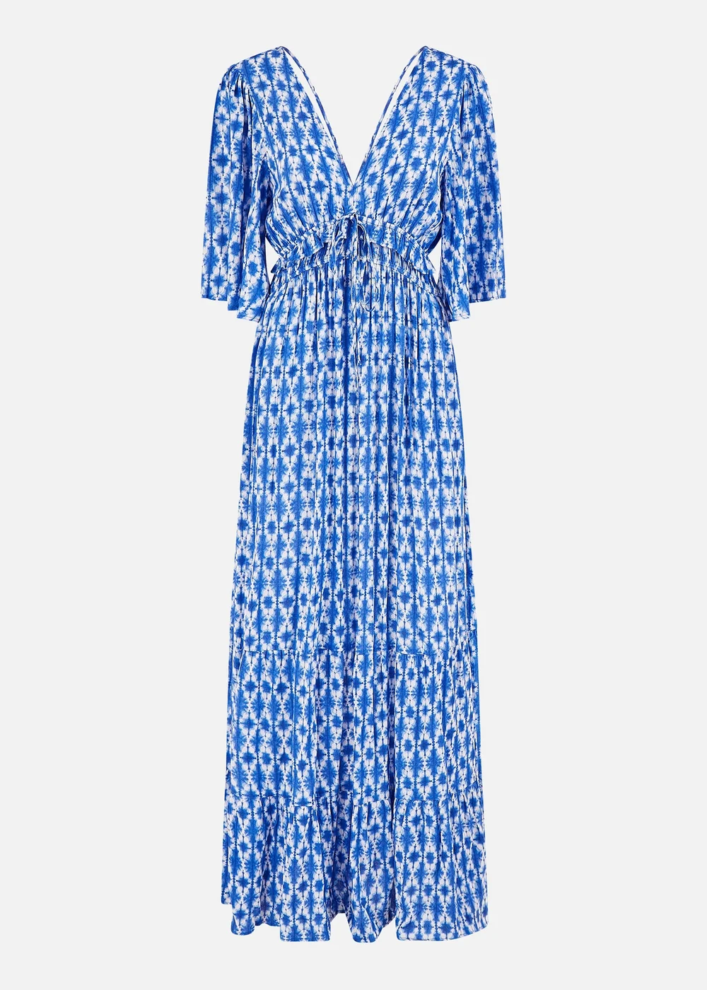 Yumi Blue Aztec Print Maxi Dress With Cross Over Back - 8 Image 3