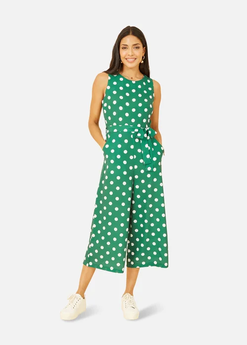 Yumi Green Polka Dot Culotte Jumpsuit - 24 Image 1