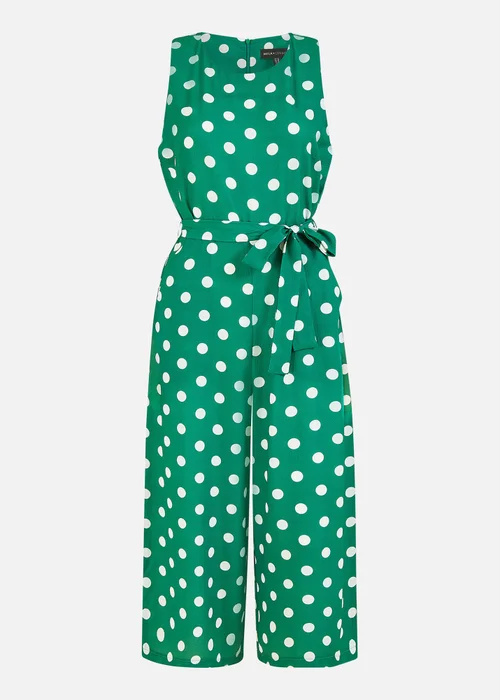 Yumi Green Polka Dot Culotte Jumpsuit - 24 Image 3