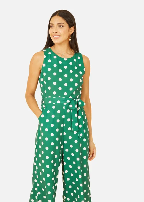 Yumi Green Polka Dot Culotte Jumpsuit - 24 Image 2