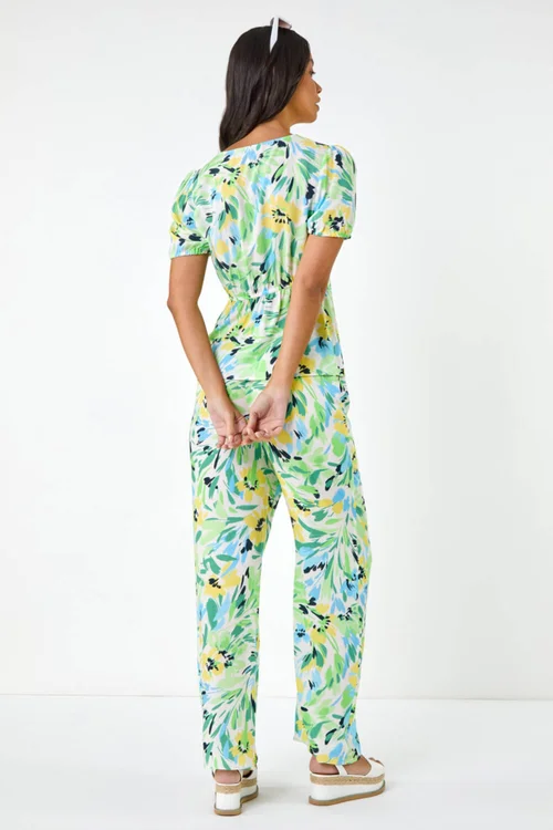 Dusk White Dusk Floral Motif Tie Top - Size 18 Image 4