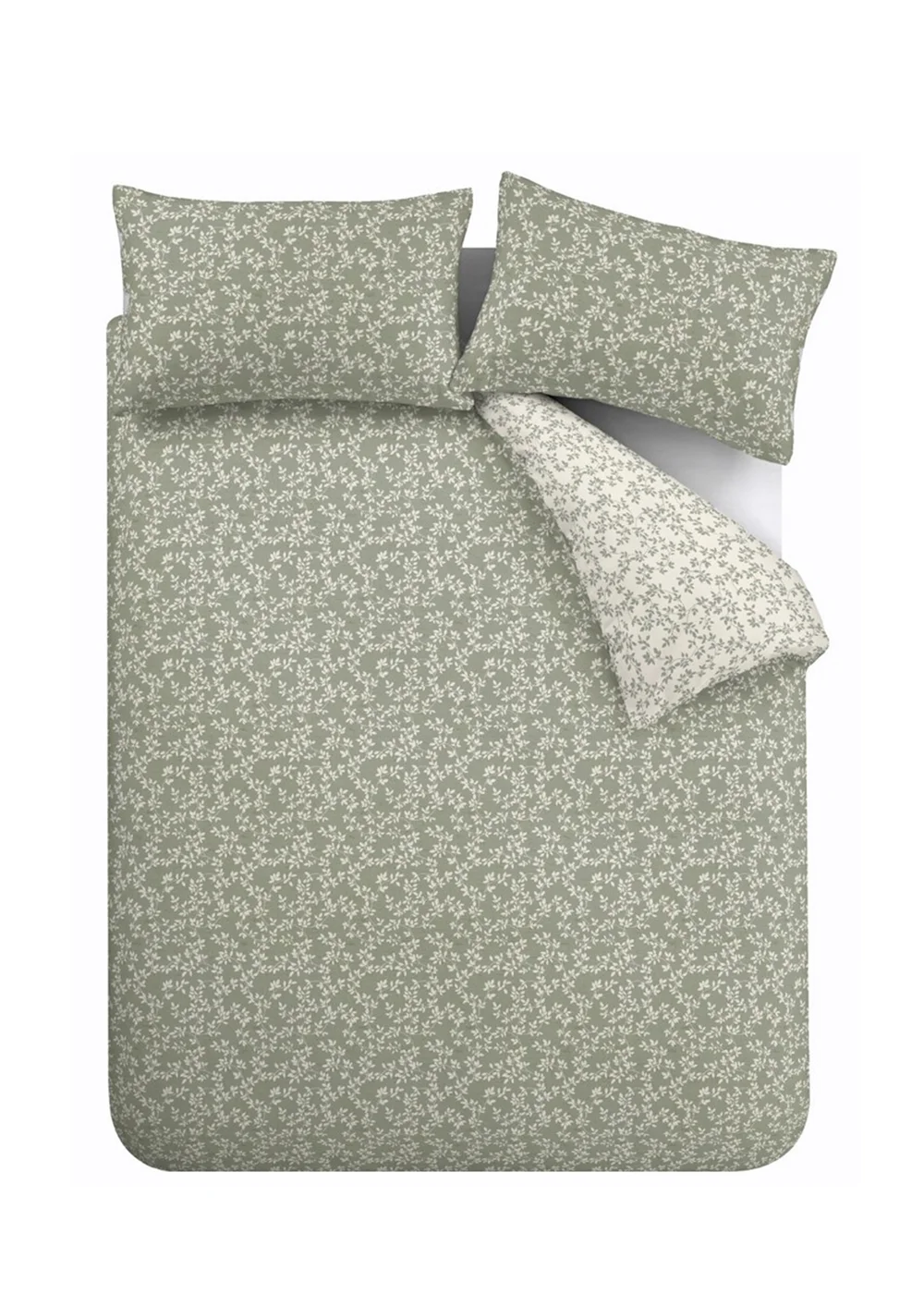 Bianca Fine Linens Shadow Leaves 200 Thread Count Cotton Reversible Duvet Cover Set - Single Image 5