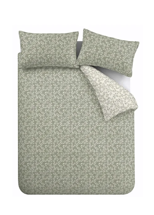 Bianca Fine Linens Shadow Leaves 200 Thread Count Cotton Reversible Duvet Cover Set - Single Image 5