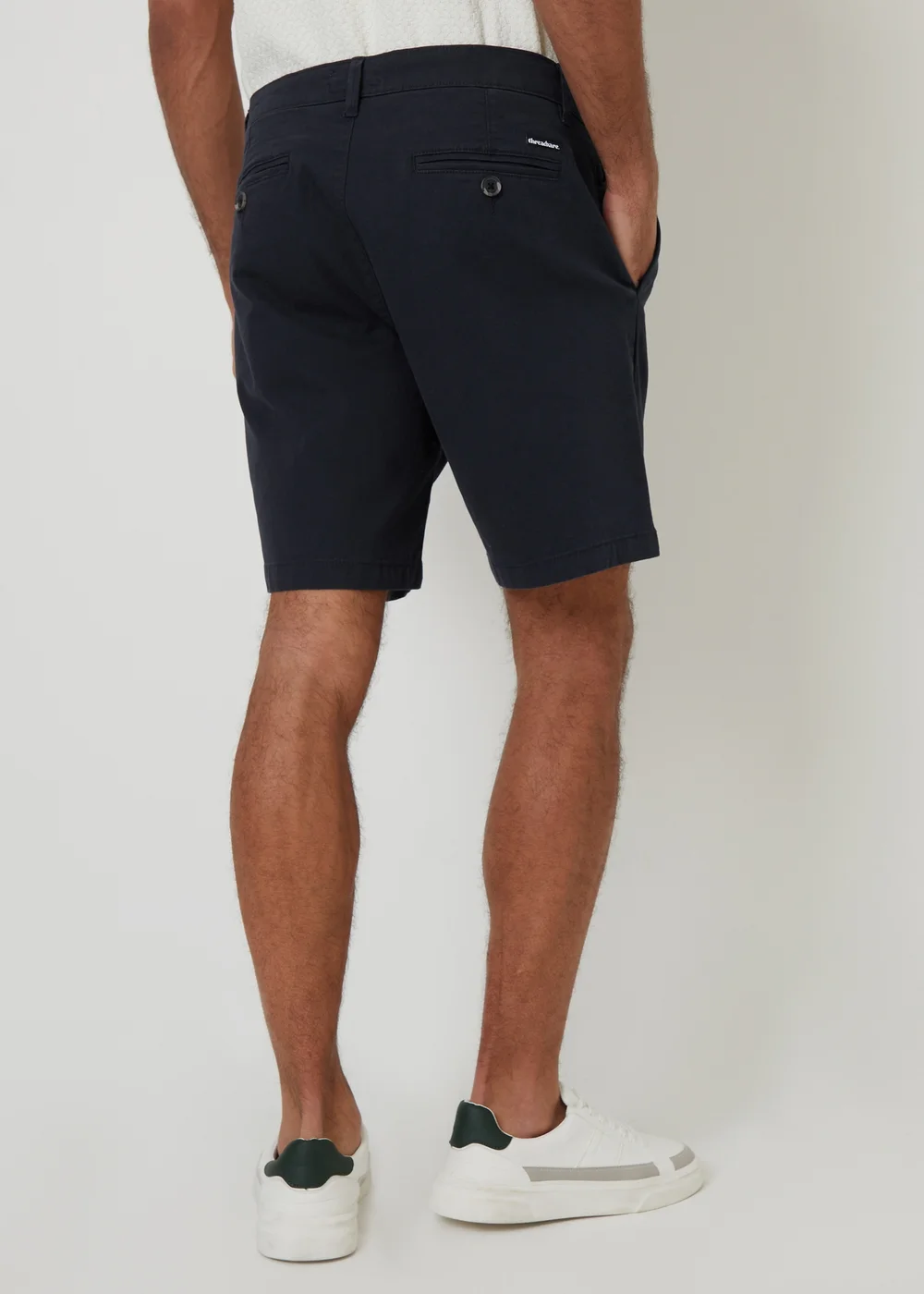 Threadbare Black Cotton Regular Fit Stretch Chino Shorts - 34/L32 Image 2