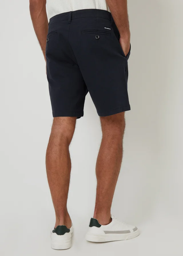 Threadbare Black Cotton Regular Fit Stretch Chino Shorts