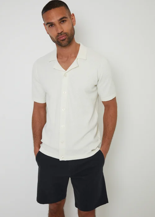 Threadbare Black Cotton Regular Fit Stretch Chino Shorts - 34/L32 Image 4