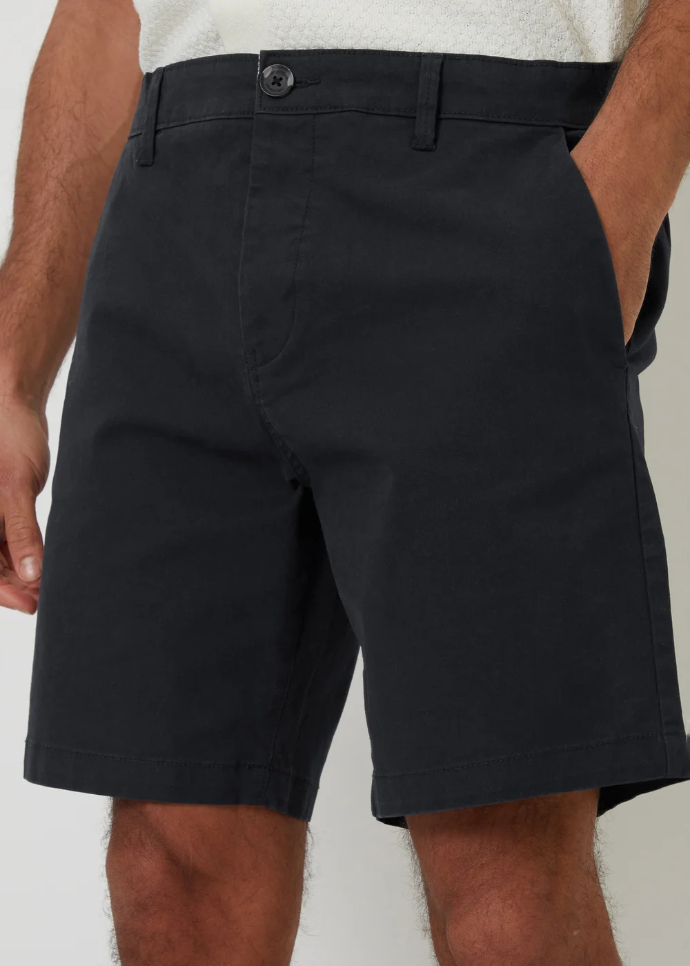 Threadbare Black Cotton Regular Fit Stretch Chino Shorts - 34/L32 Image 3