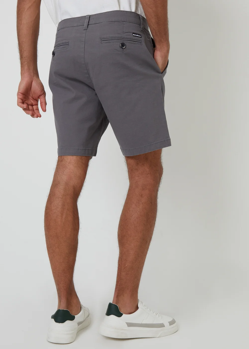 Threadbare Dark Grey Cotton Regular Fit Stretch Chino Shorts - 36/L32 Image 2
