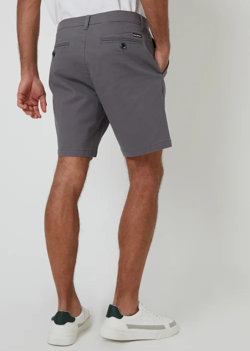 Threadbare Dark Grey Cotton Regular Fit Stretch Chino Shorts - 36/L32 Image 2
