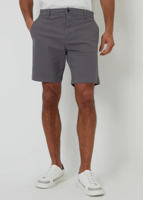 Threadbare Dark Grey Cotton Regular Fit Stretch Chino Shorts - 36/L32 Image 1
