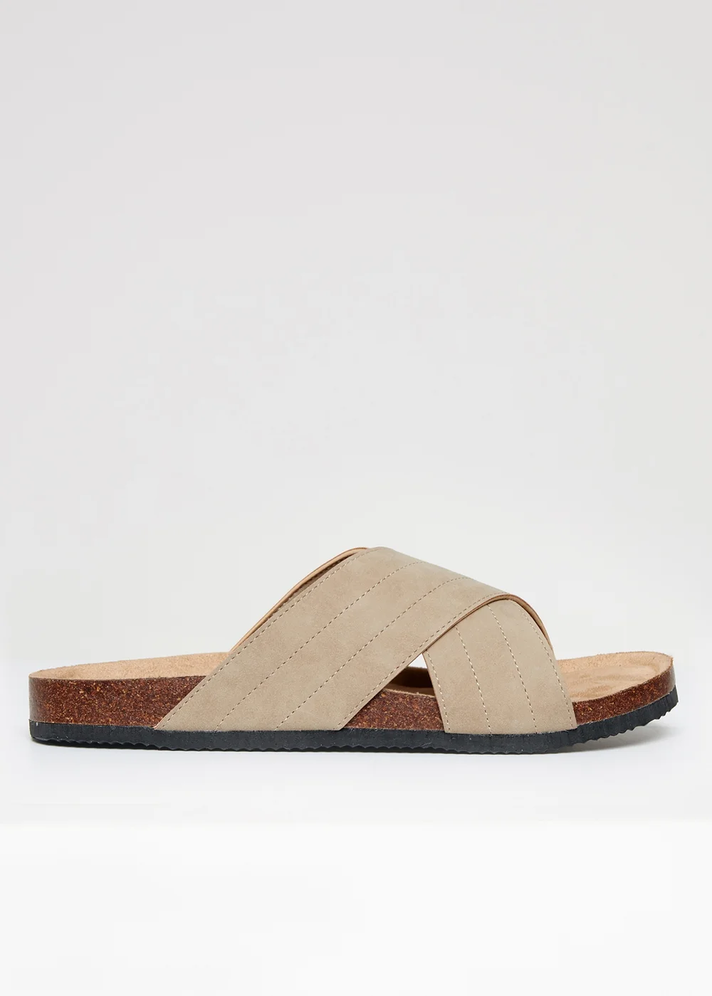 Threadbare Beige Faux Suede Cross Strap Sandals - 12 Image 2