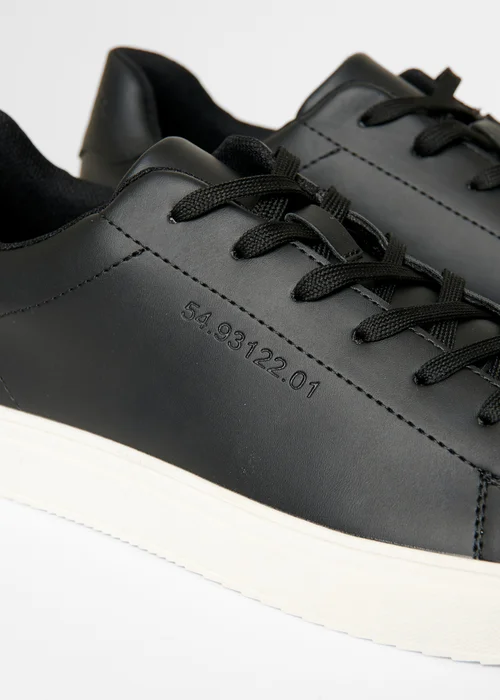 Threadbare Black Lace-Up Faux Leather Court Trainers - 9 Image 2