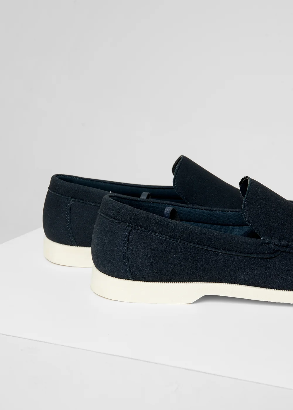 Threadbare Navy Faux Suede Slip On Loafers - 12 Image 3