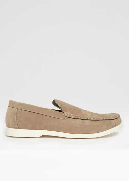 Threadbare Olive Faux Suede Slip On Loafers - 11 Image 1
