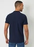 Threadbare Navy Textured Cotton Quarter Zip Polo Shirt - 2XL Image 2