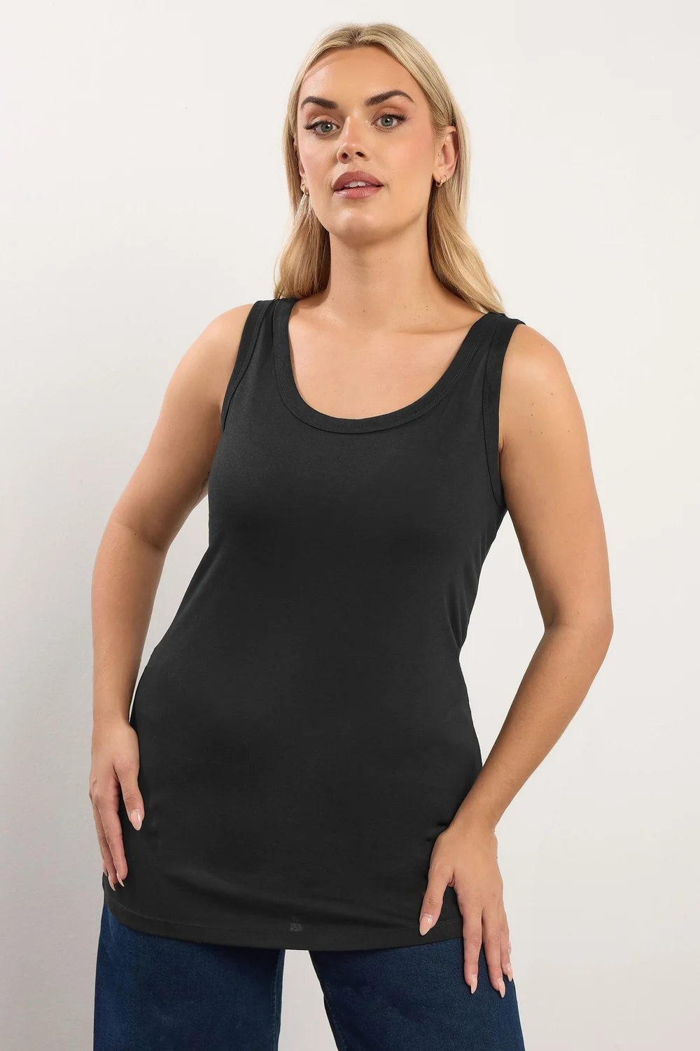 Yours 2 Pack Curve Black Core Vest Tops - 20 Image 2