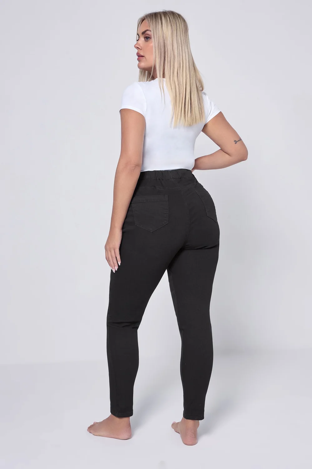 Yours Curve Black Pull On Stretch Jenny Jeggings - 34-36/L26 Image 4