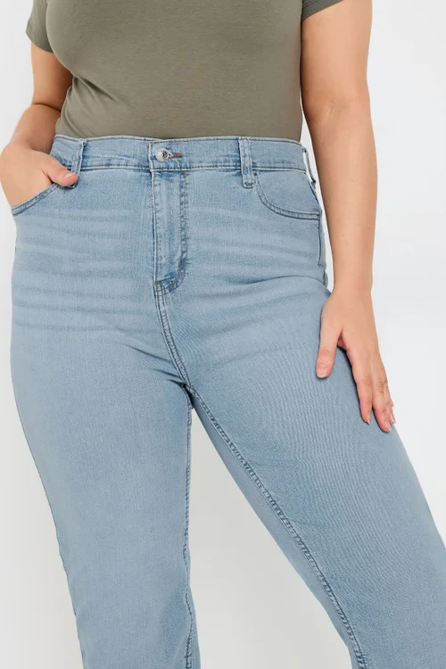 Yours Curve Light Blue Straight Leg RUBY Jeans - 24/L32 Image 4